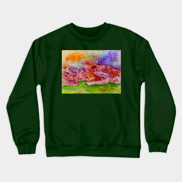 Pigs in Love Crewneck Sweatshirt by Casimirasquirkyart